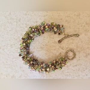 Handmade Beaded Toggle Bracelet with Multicolor Beads